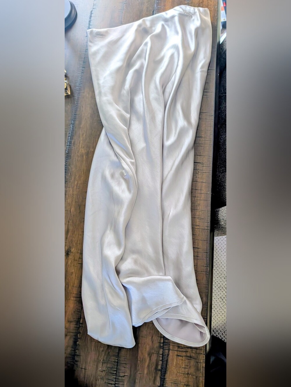 Lauren Conrad Taupe/Silver Satin Midi Skirt
